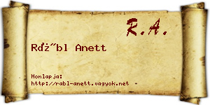 Rábl Anett névjegykártya