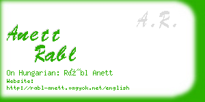 anett rabl business card